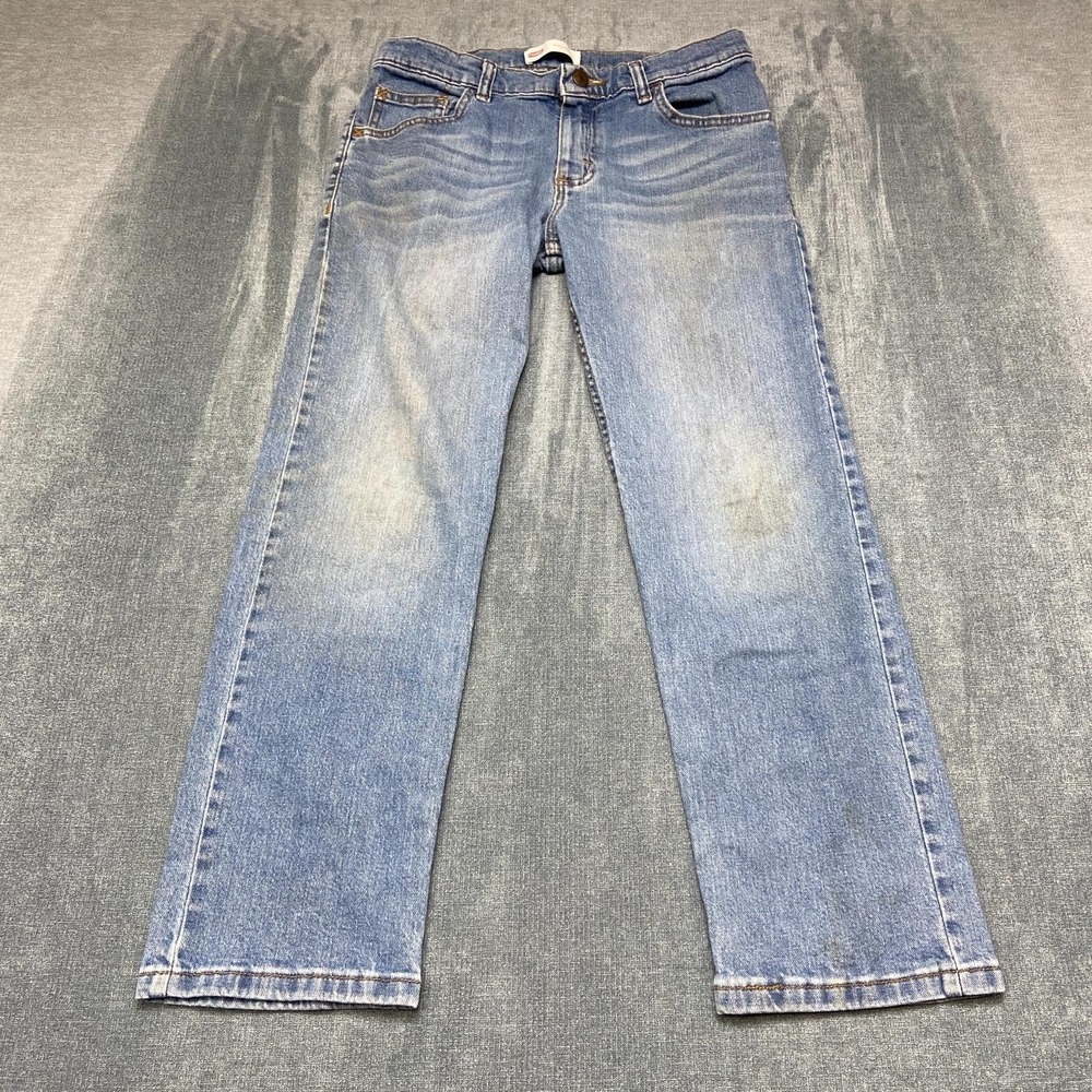 Wrangler Jeans Boys 12 Husky Blue Denim Cotton Stretch Everyday Wear Straight